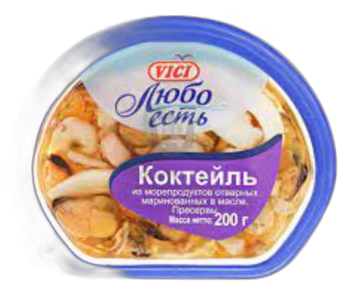 "VICI"- ზღვის პროდუქტების კოქტეილი დამარინადებული ზეთში 200გრ