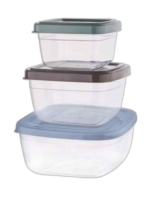 კონტეინერი ნაკრები პლასტმასის 3ც 500-900-1500მლ ც  QS188 QS