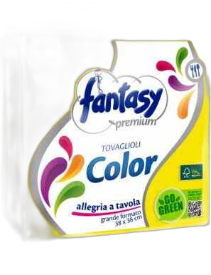 Fantasy- ხელსახოცი ყვითელი 40 ც 2 ფენიანი