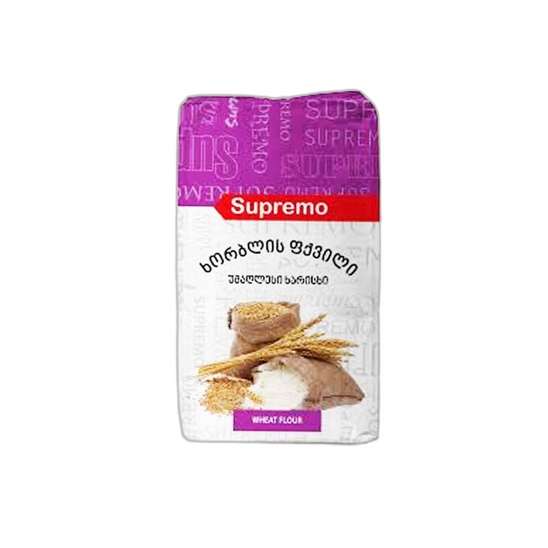 "SUPREMO"- უმაღლესი ხარისხის ხორბლის ფქვილი 2 კგ /სუპრემო/ x 6ც/შ