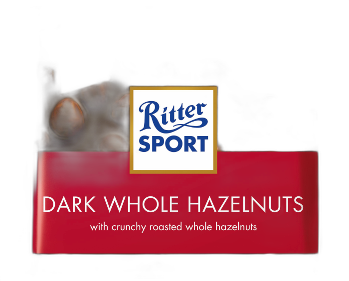 "Ritter sport"- შავი შოკოლადი მთელი თხილით