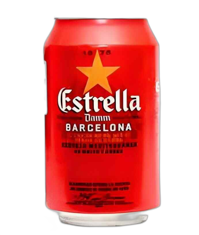 "ESTRELLA DAMM"-ლუდი  5.4% - 0.33 ლ თუნუქის ქილა-(FCB)
