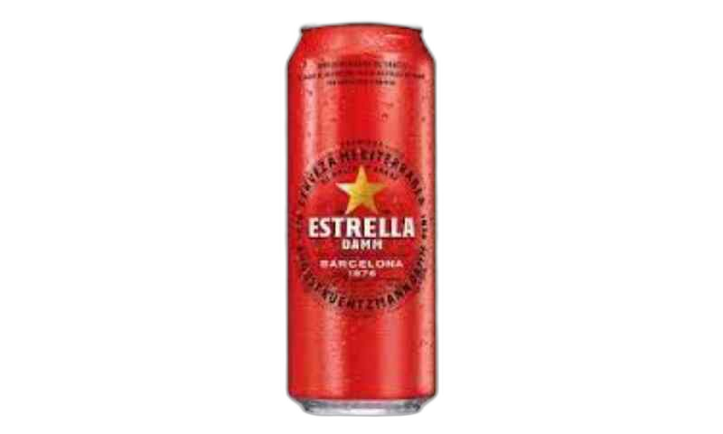 "ESTRELLA DAMM"-ლუდი  5.4% - 0.5 ლ თუნუქის ქილა-(FCB)