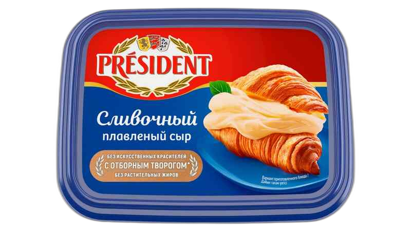პრეზიდენტი მდნარი ყველი ნაღების 45% 200 გ.