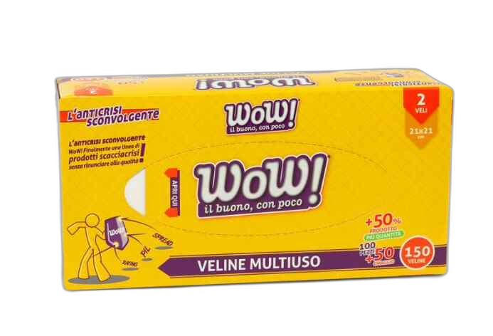 WOW კოსმეტიკური ხელსახოცები 150 ც