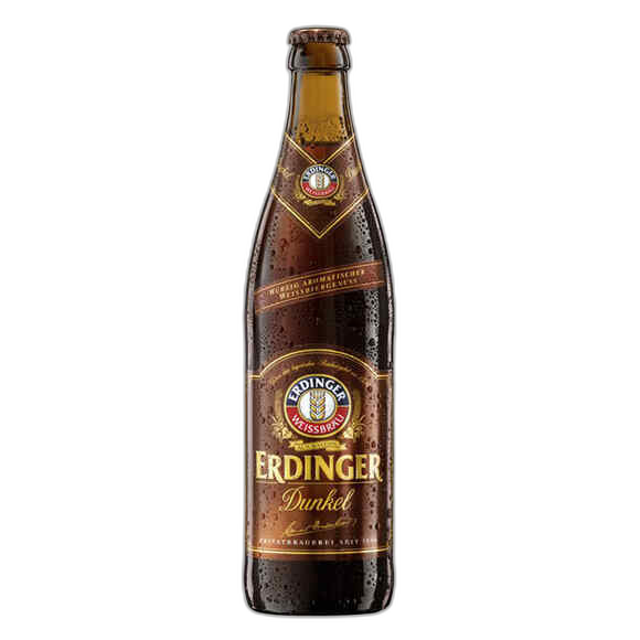 "ერდინგერი, მუქი ლუდი, მინის ბოთლი, 0.33ლ, 5.3%, "ERDINGER", გერმანია"