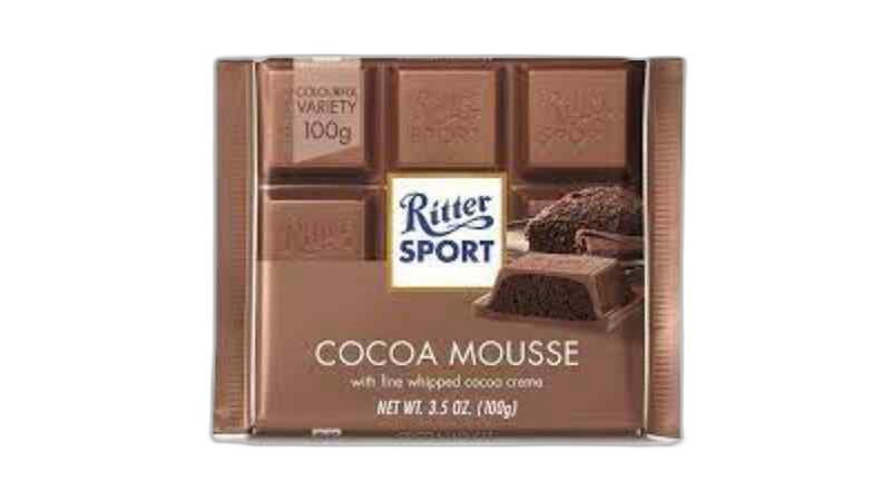 "Ritter sport"- ალპური რძის შოკოლადი კაკაოს მუსის შიგთავსით  100 გრ