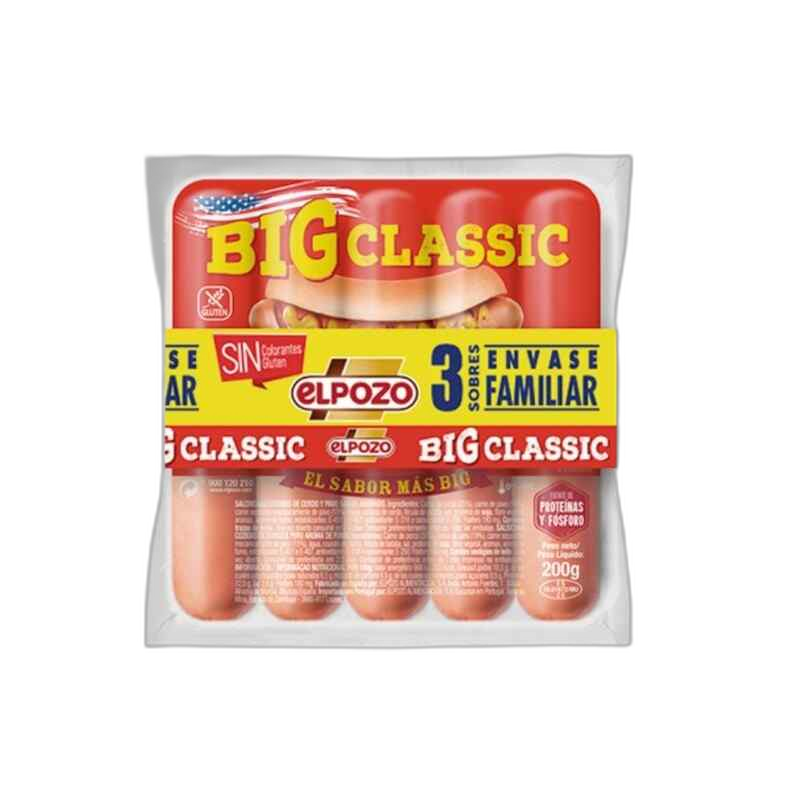 სოსისი /Elpozo/ კლასიკური (ღორისა(35%) და ინდაურის(19%) შერეული) (3*200) 10*600გ