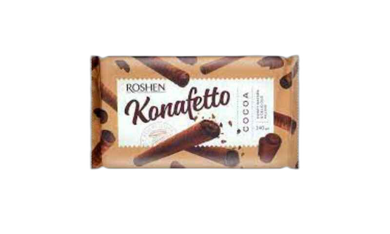 Roshen- ვაფლის ჩხირები "კრემ-კაკაო კონაფეტო კოკოა" 140გრ