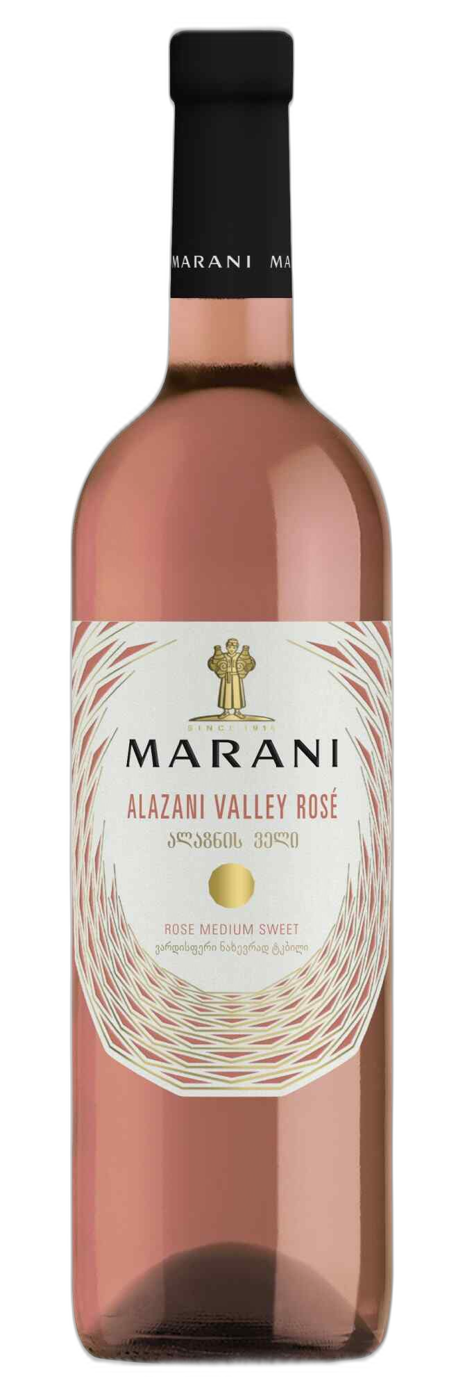 თელავის მარანი - ალაზნის ველი, როზე, (ვარდისფერი ნახევრად ტკბილი) 0.75ლ