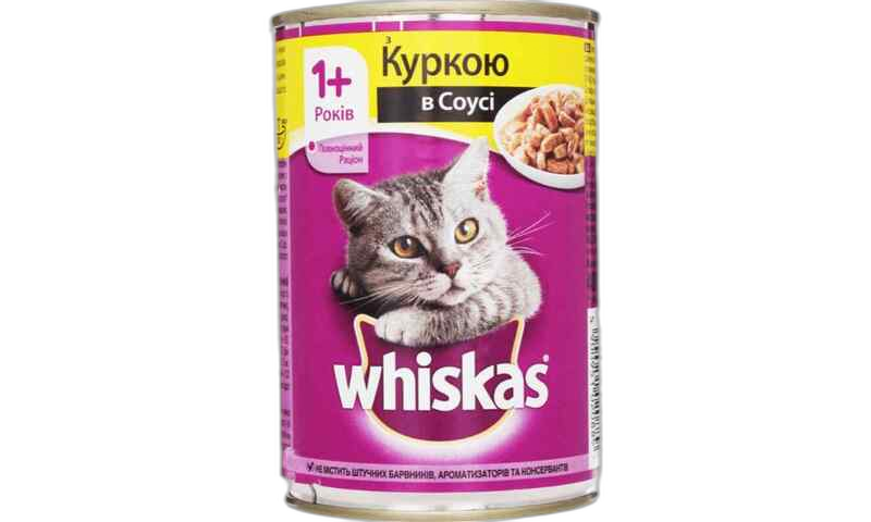 "ვისკასი"-კატის საკვები  "ქათამი" სოუსში 400გრ (24)