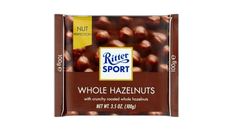"Ritter sport"- რძიანი შოკოლადი თხილით