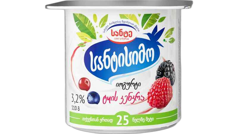 სანტისიმო იოგურტი ტყის კენრით 3.2% 110 გ.