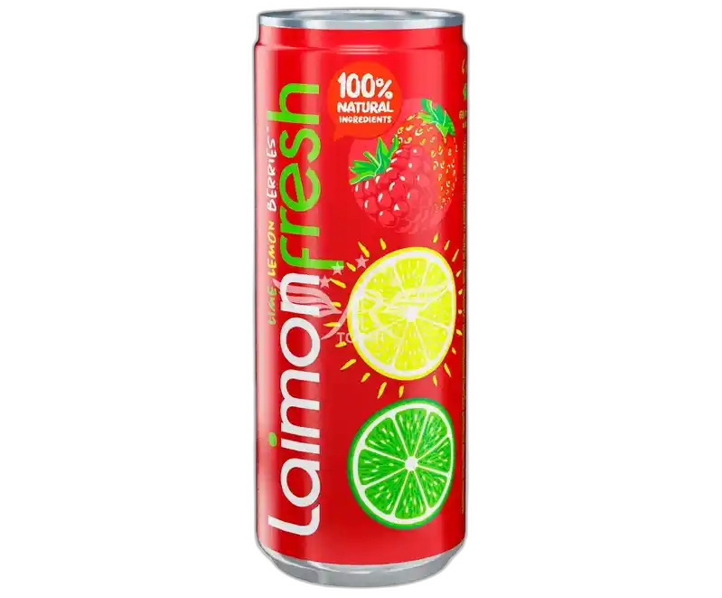 "ლაიმონ ფრეშ"-ნატურალური გაზიანი სასმელი  კენკრა 0.33ლ ქილა