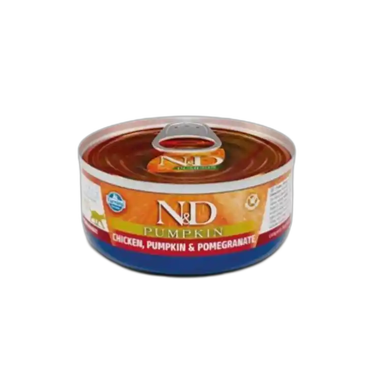 "N&D"- კატის საკვები გოგრა ქათამი & ბროწეული 0.07 კგ