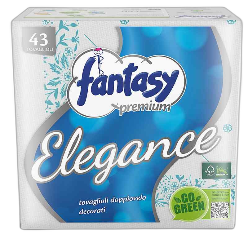 Fantasy ელეგანსი ხელსახოცები 43 ც 2 ფენიანი 38*38