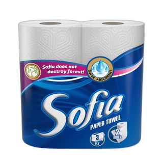 SOFIA სამზარეულოს რულონი პრემიუმ 3 ფენა 2 ც (სოფია)