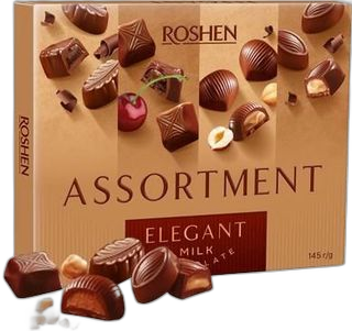 Roshen Assortment Elegant შოკოლადის ნაკრები რძიანი შოკოლადი 145g