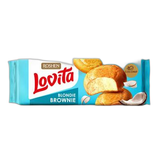ერბოზელილი ნამცხვარი Lovita Blondie Brownie ქოქოსით 152გ /21ც