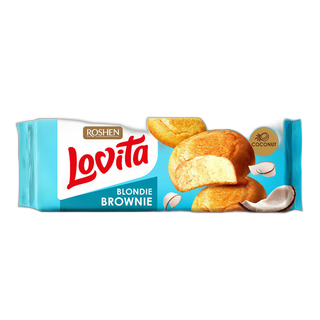 ერბოზელილი ნამცხვარი Lovita Blondie Brownie ქოქოსით 152გ /21ც