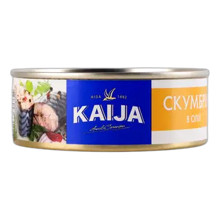 "KAIJA"- სკუმბრია ზეთში 240გრ გასაღებით