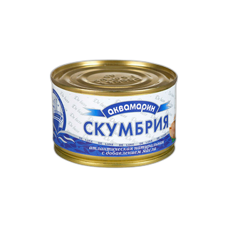 თევზის კონსერვი/აკვამარინი სკუმბრია ტომატში/ 425 გრ