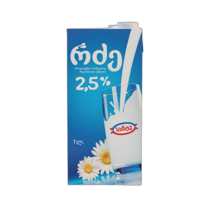 „სანტე“ რძე ულტრაპასტერიზებული 2.5% 1 ლ