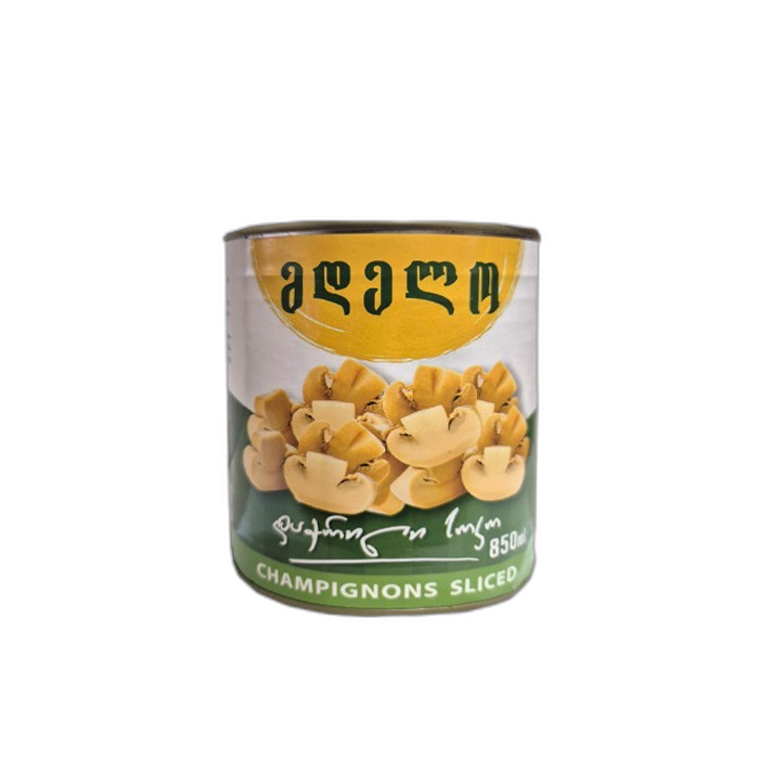 „მდელო“ ქამა სოკოს კონსერვი, დაჭრილი 850 გ