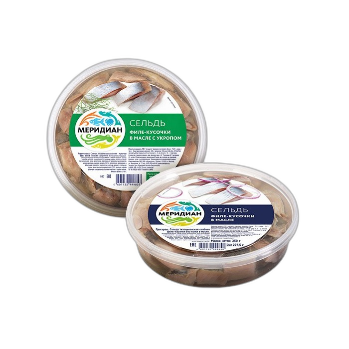 „მერიდიანი“ შებოლილი ქაშაყის ფილე ზეთში/კამით 350 გ