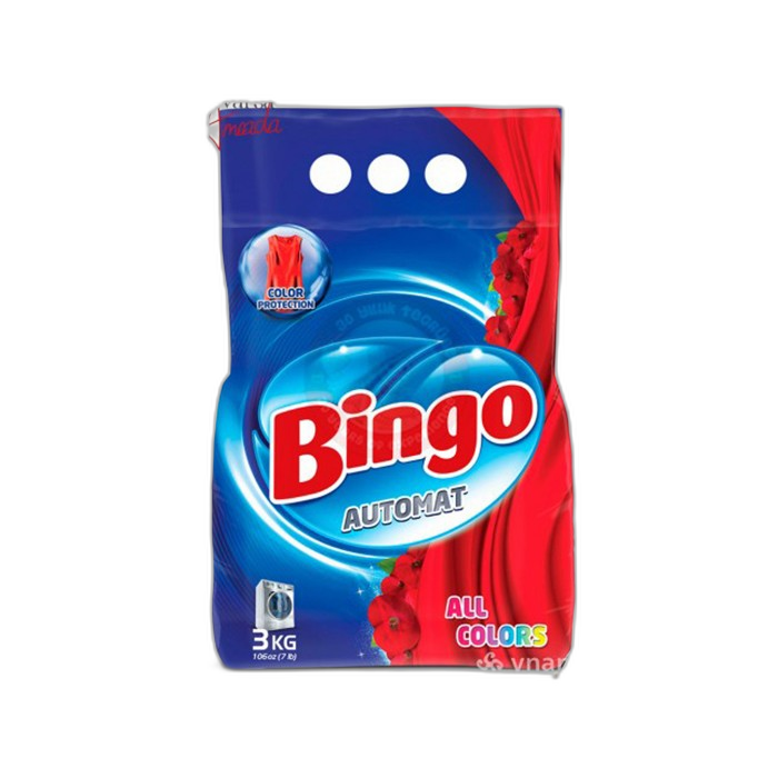 „ბინგო“ სარეცხი ფხვნილი „ავტომატი“, ფერადი 3 კგ