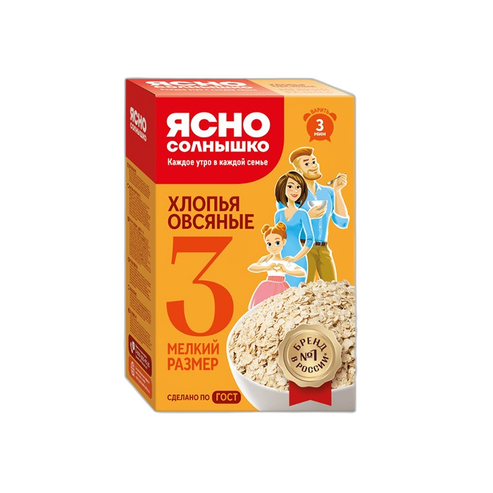 „იასნო სოლნიშკო“ შვრიის ფანტელი №3 350 გ