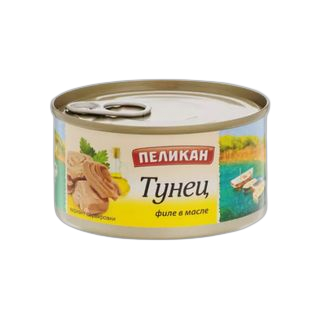Tuna Pelican - თუნუქის ფილეტი ზეთში, 185 გ
