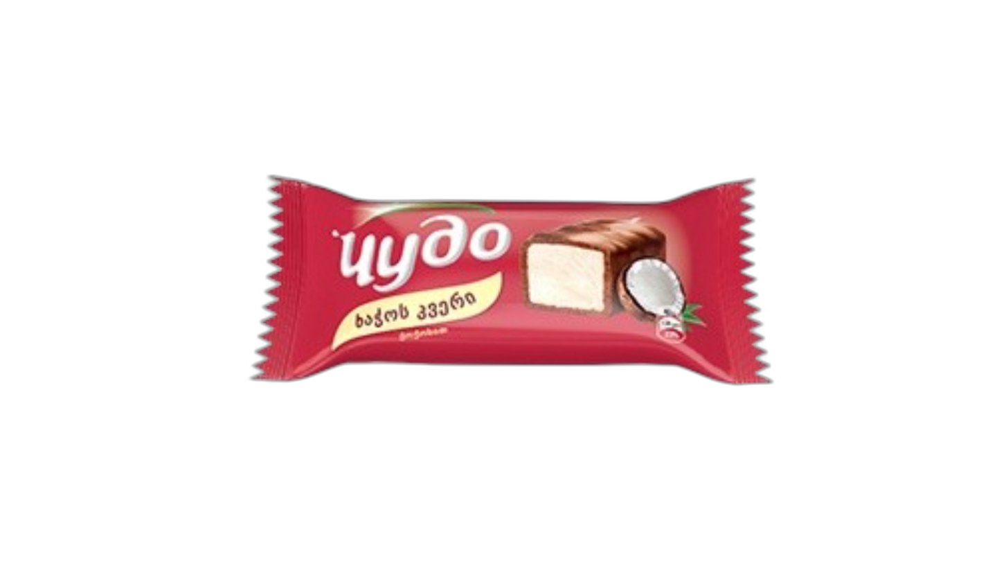 ხაჭოს კვერი "ჩუდო" ქოქოსით 23% შოკოლადის სარკალში 40 გრ / 4860008430560