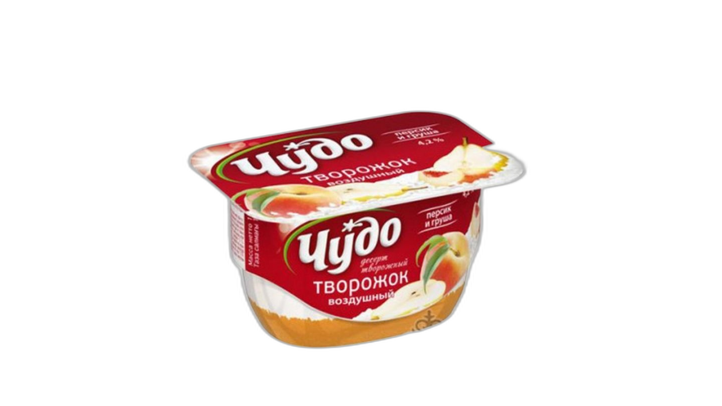 ხაჭო "ჩუდო" ატამი-მსხალი 4.2% 100 გრ / 4690228006913