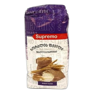 "SUPREMO"- უმაღლესი ხარისხის ხორბლის ფქვილი 2 კგსუპრემო/ x 6ც/შ