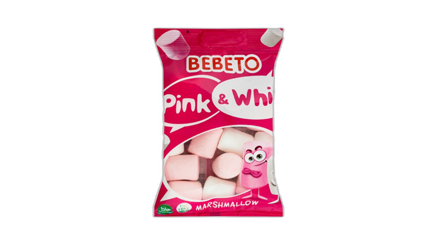 მარშმელოუ "ბებეტო" ვარდისფერი-თეთრი 30 გრ / 8690146131236