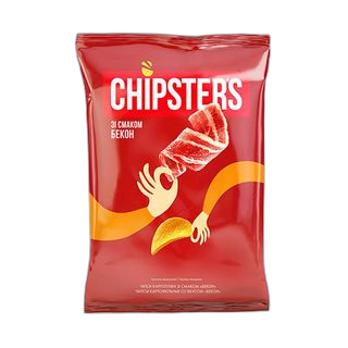 ჩიფსი "CHIPSTERS" კარტოფილის ნატურალური ბეკონის გემო 110/120 გრ / 4820182741852