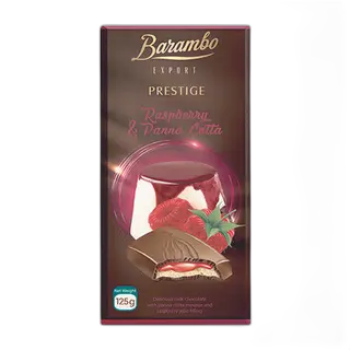 შოკოლადის ფილა "BARAMBO EXPORT PRESTIGE" ჟოლო-პანაკოტა 125 გრ / 4860009787410