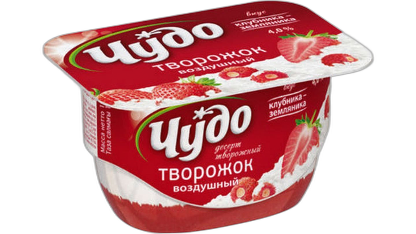 ხაჭო "ჩუდო" მარწყვი-ველური მარწყვი 4% 100 გრ / 4690228006968