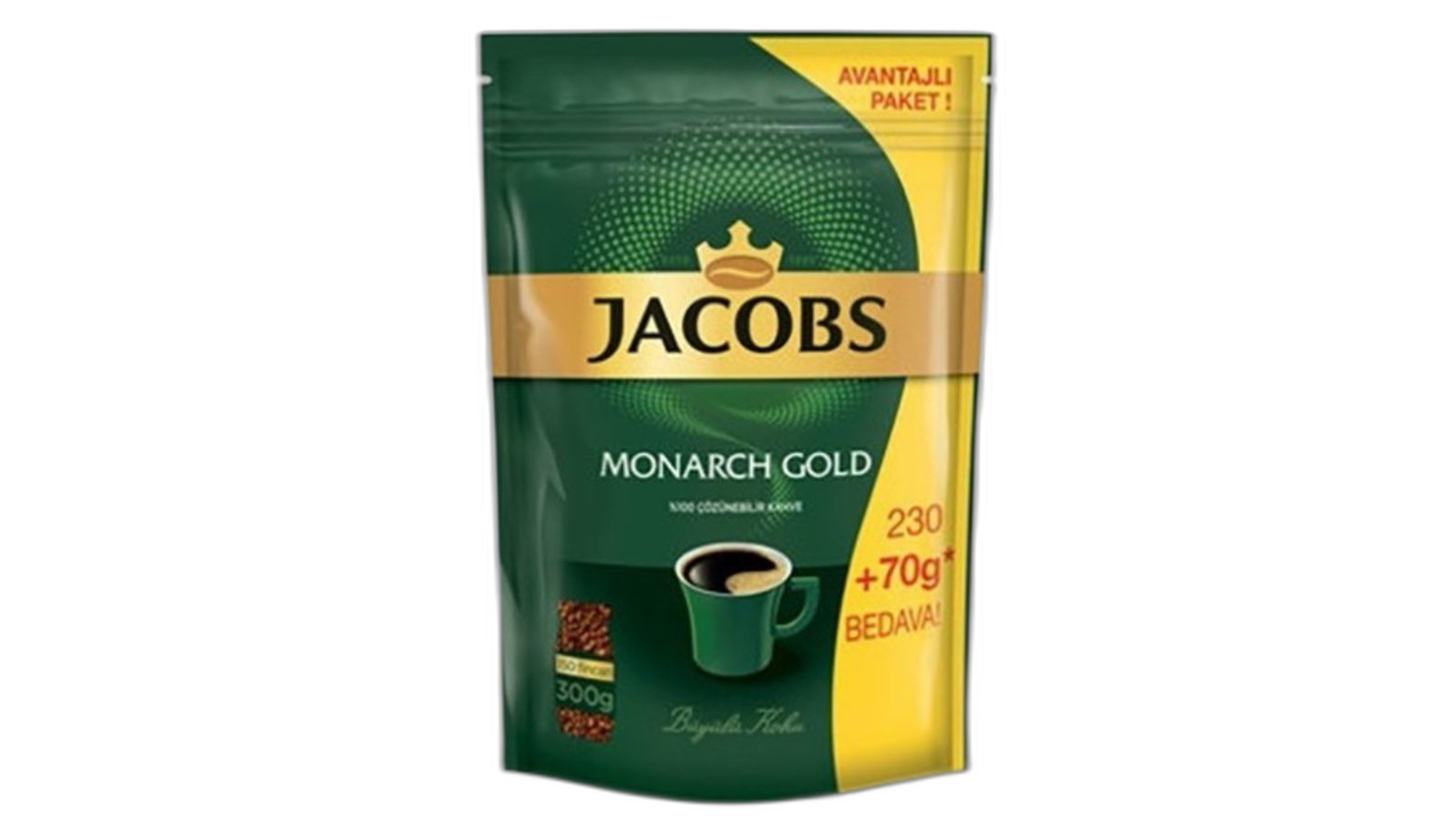 ყავა "იაკობს მონარქი" ხსნადი (პაკ) 230გრ + 70გრ, ცალი