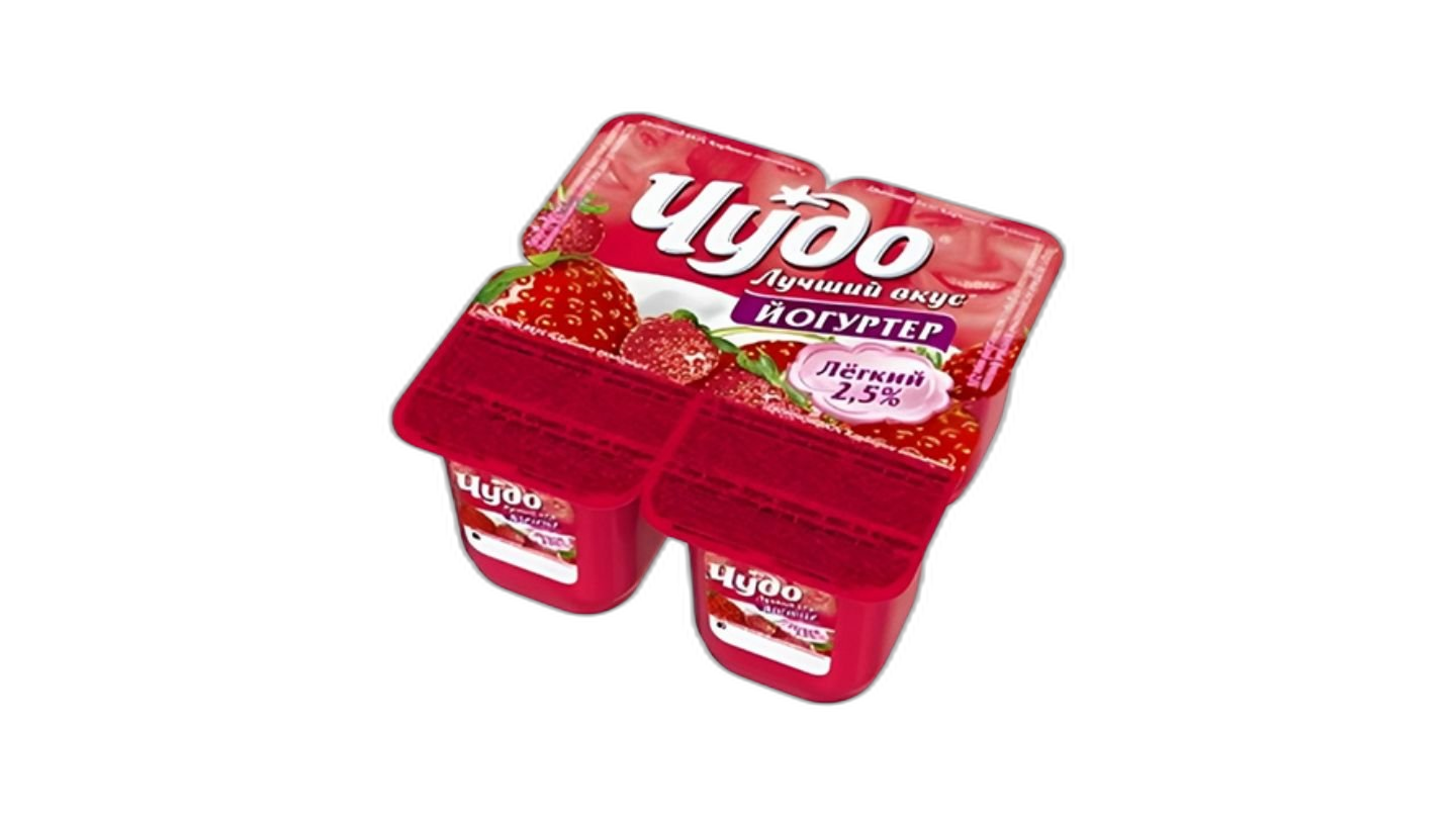 იოგურტი "ჩუდო" მარწყვი-ველური მარწყვი 2.5% 115 გრ / 4690228008733