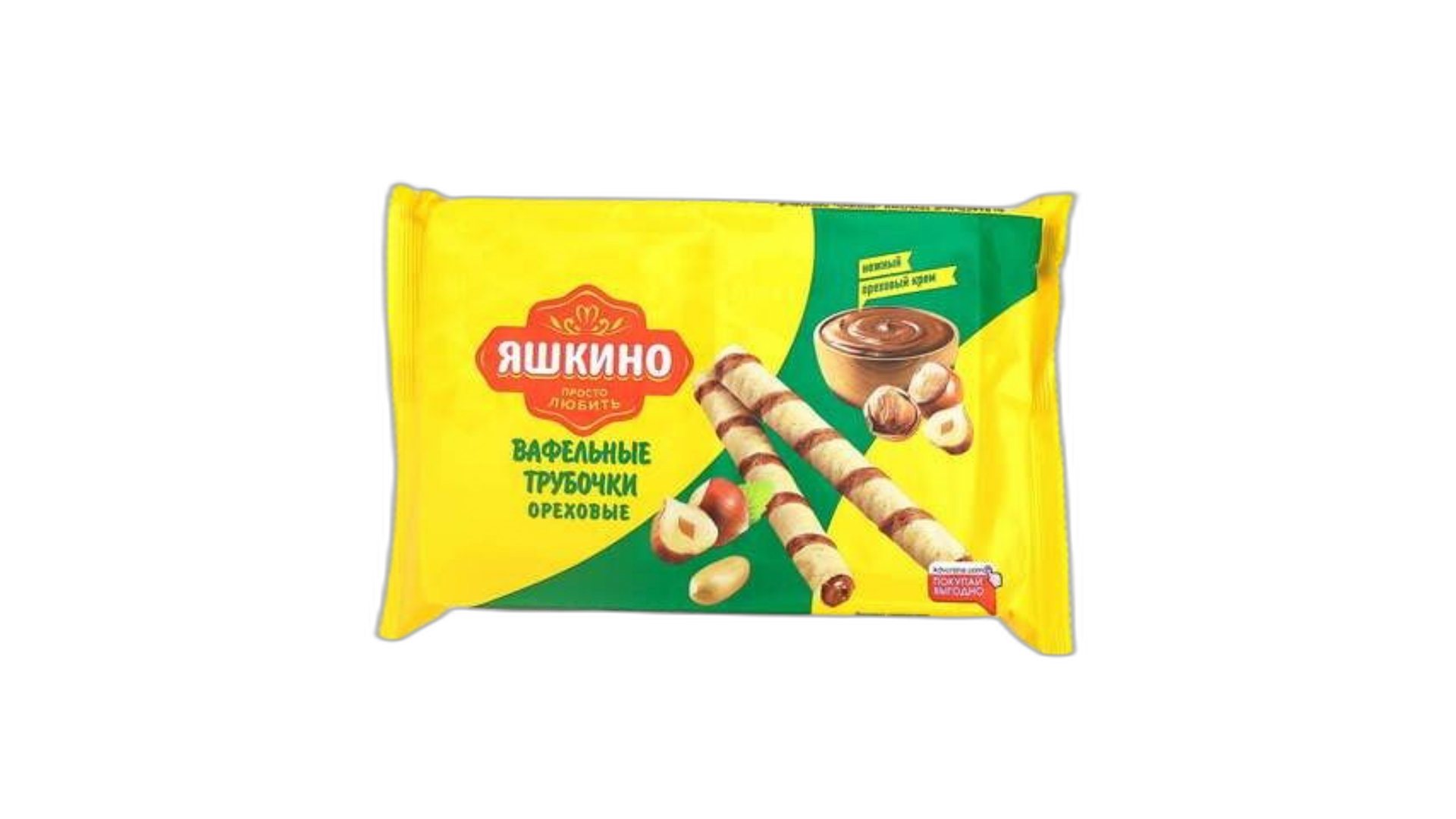 ვაფლის ჩხირი "იაშკინო" თხილით 190 გრ / 4607035653292