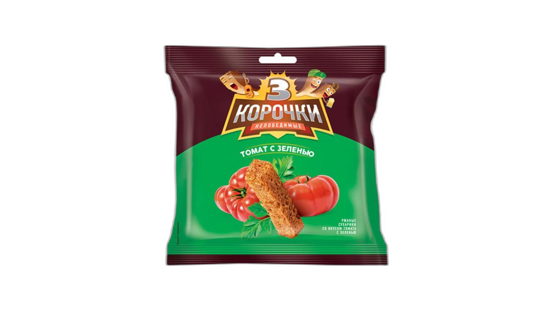 სუხარიკი "ტრი კორაჩკი " ტომატი მწვანილით 100 გრ 4607024891810