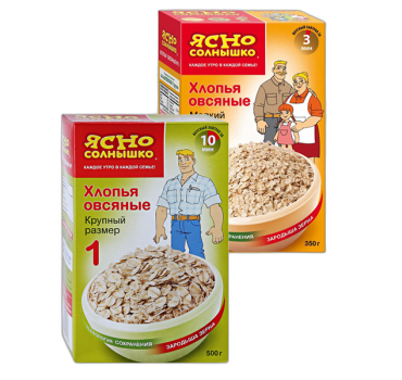 "იასნო სოლნიშკო" შვრიის ფანტელი N1 ; N3 500 გრ.