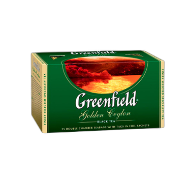 „გრინფილდი“ ჩაი მწვანე/„გოლდენ ცეილონი“ 25 ც.