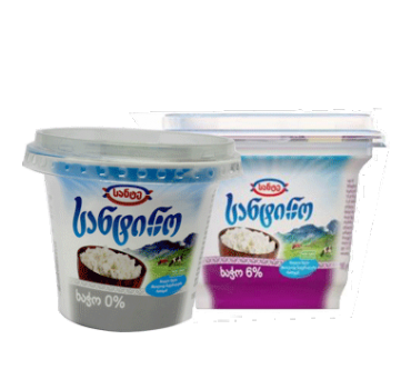 "სანტინო"  ხაჭო 0%;  6% 180 გრ.