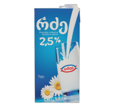 „სანტე“ რძე ულტრაპასტერიზებული 2.5% 1 ლ