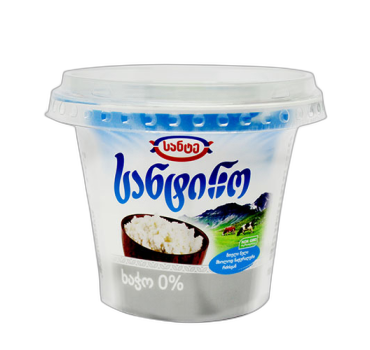 „სანტინო“ ხაჭო 0% ; 6% 180 გ