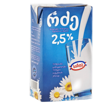 „სანტე“ რძე ულტრაპასტერიზებული 2,5% 1 ლ