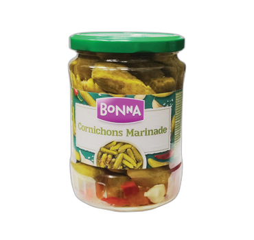 „ბონნა“ კონსერვი მჟავე კიტრი „კორნიშონი“ 580 მლ